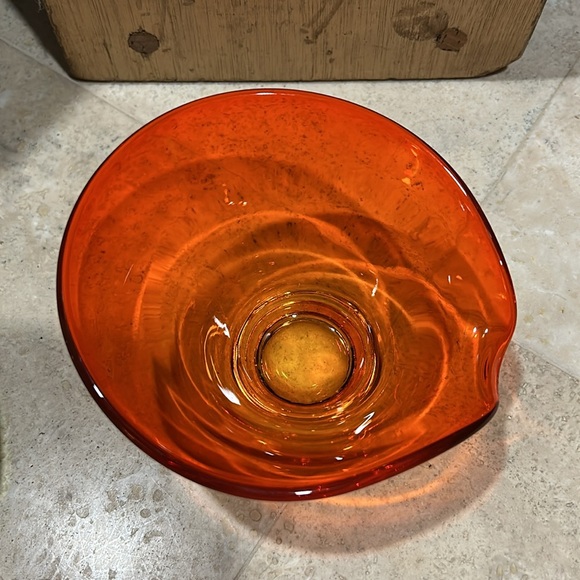 3 Vintage VIKING Glass Spouted Decorative Bowls Orange, Yellow, Green MCM - Picture 10 of 10